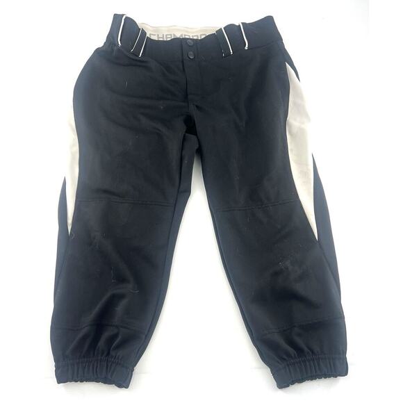 Champro Softball Pants Womens Large Black White Knee Length Sportswear Active - Picture 1 of 5